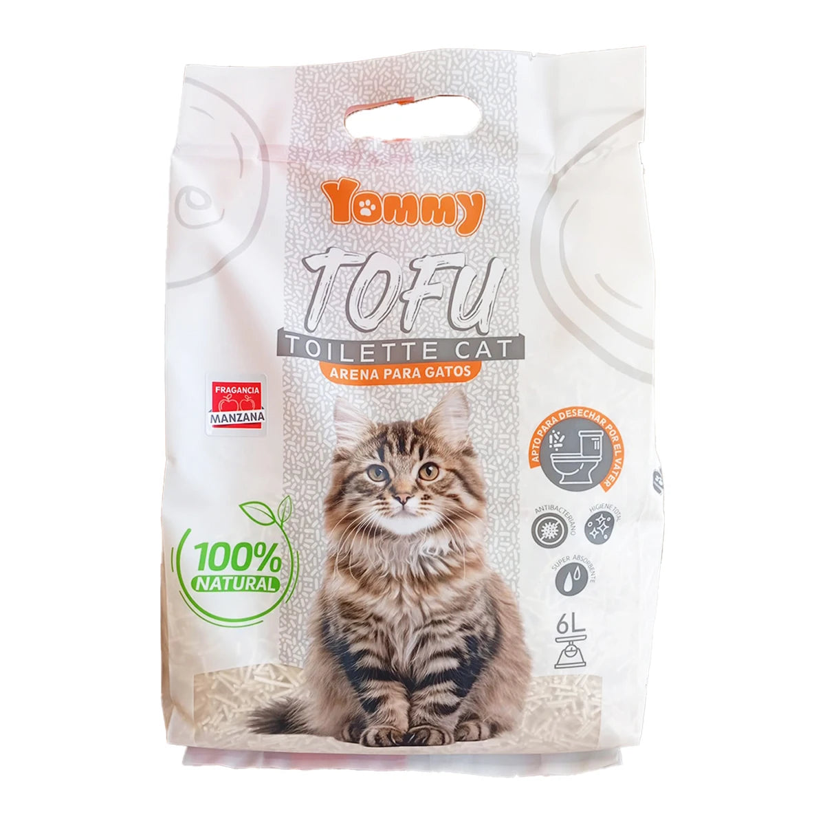 Arena de Tofu Yommy Premium – 100 % Vegetal, Sin Polvo y Biodegradable