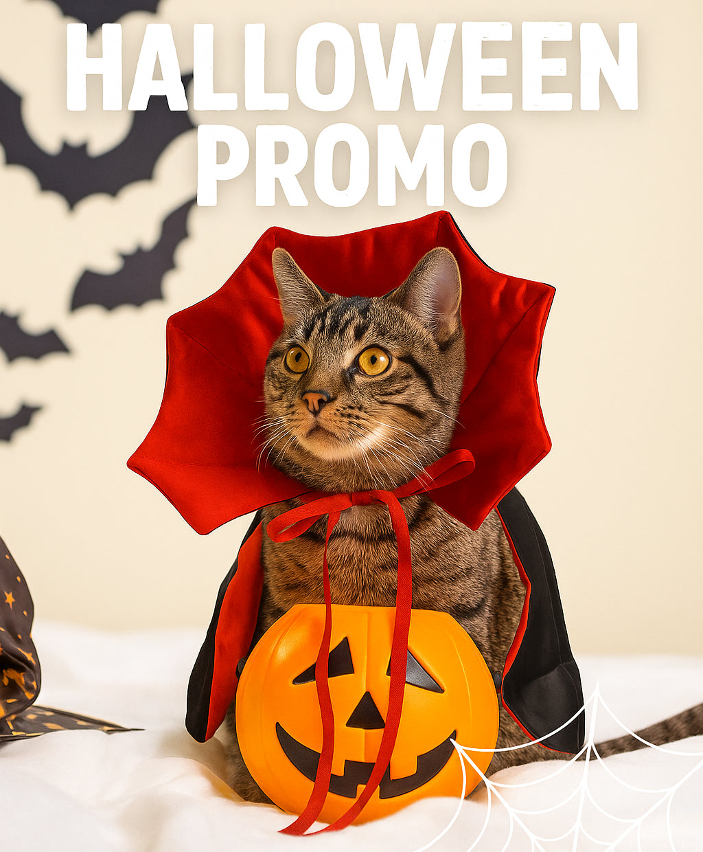 Disfraz de Vampiro para Perros y Gatos – Capa Negra Kawaii para Halloween