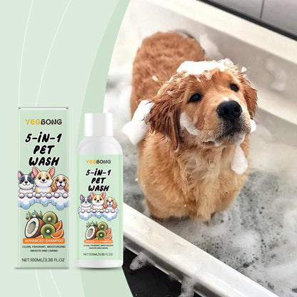 Champú 5‑en‑1 con Extractos Botánicos – Nutritivo, Desenreda, Previene Nudos y Suaviza el Pelaje