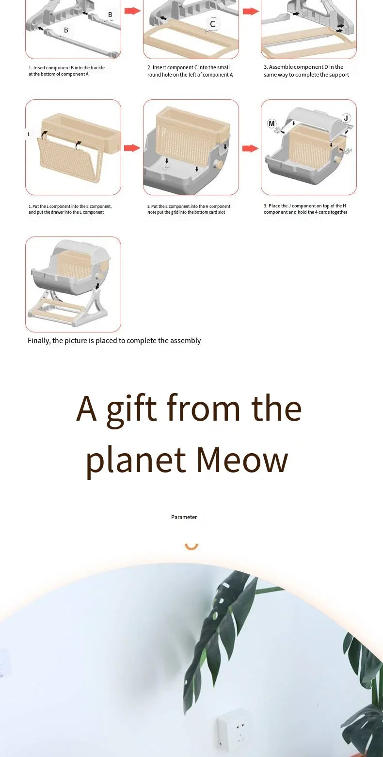 Caja de Arena Semiautomática para Gatos – Limpieza Rápida, Lujo y Comodidad para tu Mascota