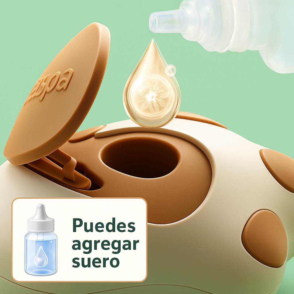 Imagen del cepillo a vapor para mascotas Petify con función para agregar suero hidratante, ideal para el cuidado y limpieza del pelaje de perros y gatos.