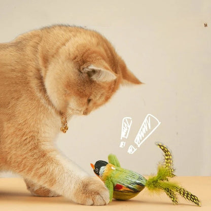 Juguete Interactivo para Gatos con Sonido y Catnip “Birdie Clip”