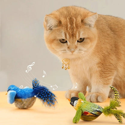 Juguete Interactivo para Gatos con Sonido y Catnip “Birdie Clip”