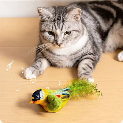 Juguete Interactivo para Gatos con Sonido y Catnip “Birdie Clip”