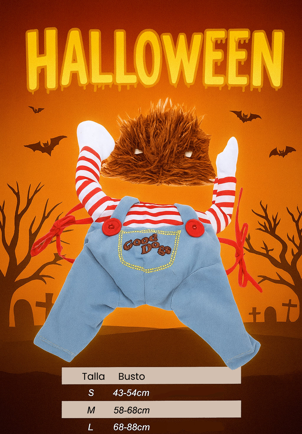 Disfraz de Halloween para Perros con Cuchillo — Cosplay Divertido, Ajustable y Cómodo