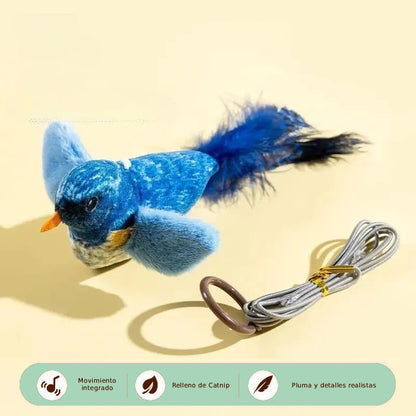 Juguete Interactivo para Gatos con Sonido y Catnip “Birdie Clip”