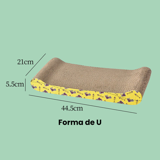 Rascador de cartón para gatos, duradero y ecológico, ideal para el cuidado de sus uñas y proteger los muebles
